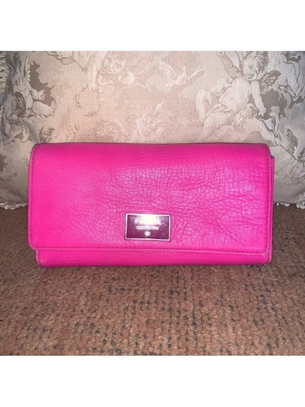 Fossil Vibrant Pink Leather Wallet